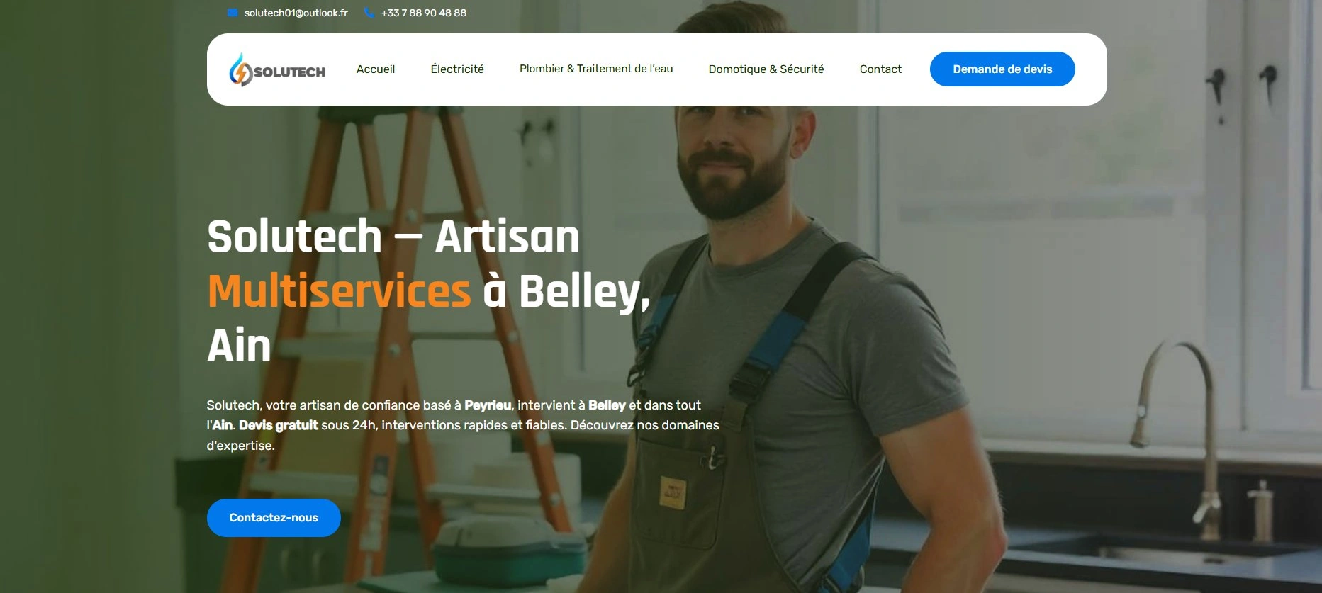 Site web canalizador — página serviços